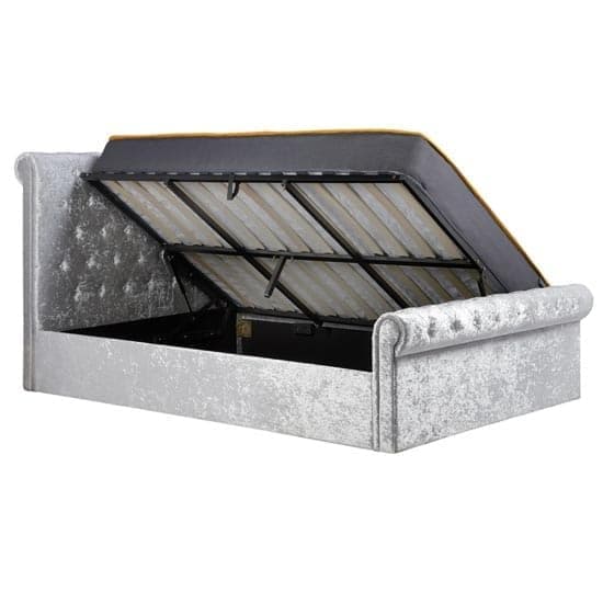 Siena Fabric Ottoman Double Bed In Steel Crushed Velvet_4