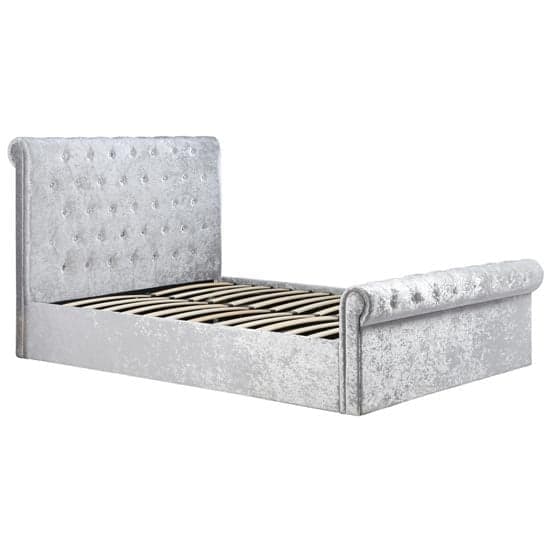 Siena Fabric Ottoman Double Bed In Steel Crushed Velvet_5