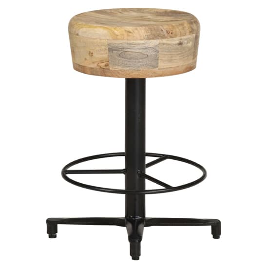 Siena Small Natural Wooden Bar Stools With Metal Base In A Pair_2