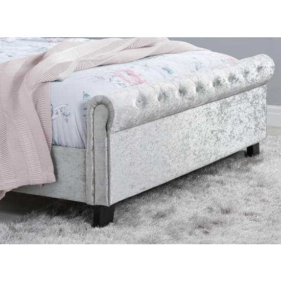 Sienna Fabric King Size Bed In Steel Crushed Velvet_3