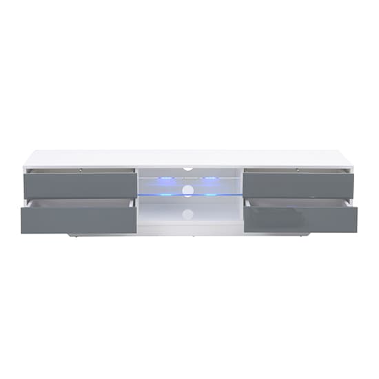 Sienna High Gloss TV Stand In White And Grey With LED Lighting_6