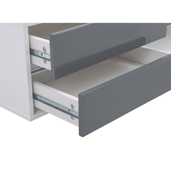 Sienna High Gloss TV Stand In White And Grey With LED Lighting_10