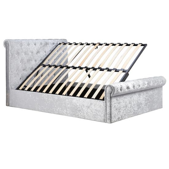 Sienna Side Fabric Double Bed In Steel Crushed Velvet_6