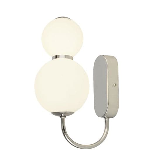 Sierra 2 Lamp Wall Light In Chrome With Opal Glass Shades_2