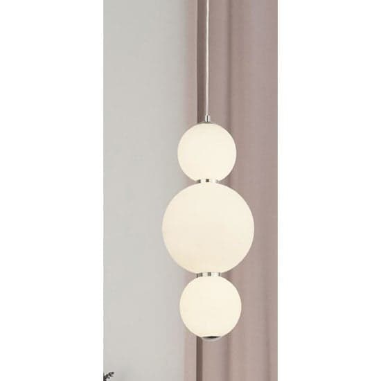 Sierra 2 Pendant Light In Chrome With Opal Glass Shades_2