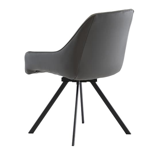 Sierra Faux Leather Dining Chair Swivel In Light Grey_2