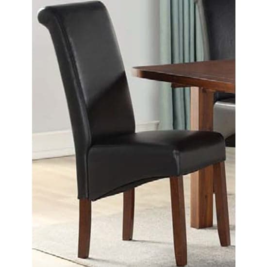 Sika Black Leather Dining Chair With Acacia Legs_2