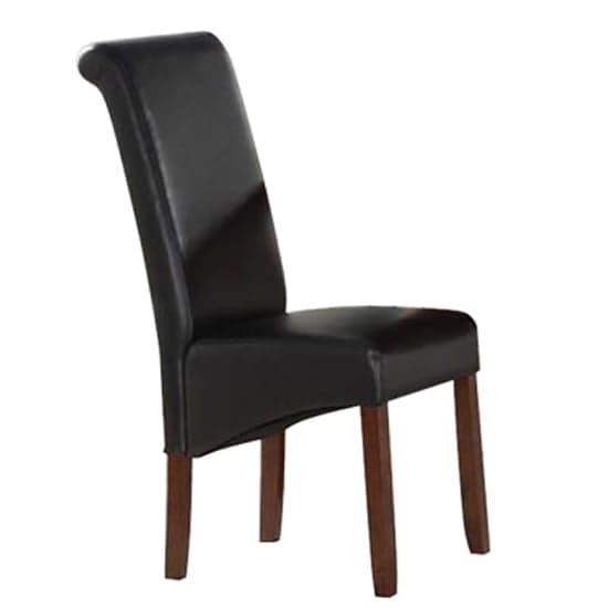 Sika Black Leather Dining Chair With Acacia Legs_1