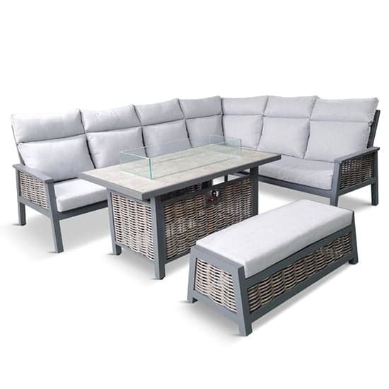 Silas Aluminium Modular Dining Set With Gas Firepit Table_2
