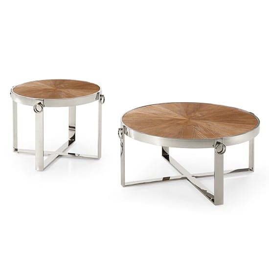 Silas Coffee Table Round In Ash Veneer With Polished Frame_2