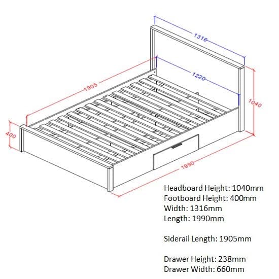 Silas Wooden Small Double Bed In Rustic Oak Effect Furniture in Fashion
