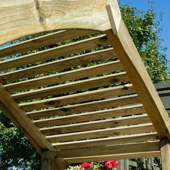 Silsoe Wooden Arbour In Natural Timber With Open Slatted Roof_6