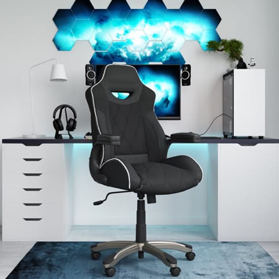 Seaview Faux Leather Gaming Chair In Black_1