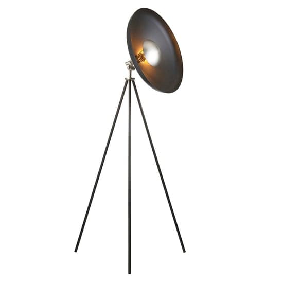 Silvis Coned Floor Lamp In Matt Black With Matt Nickel Details_2