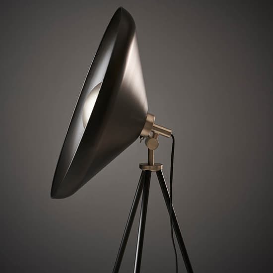 Silvis Coned Floor Lamp In Matt Black With Matt Nickel Details_4