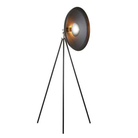 Silvis Coned Floor Lamp In Matt Black With Matt Nickel Details_7