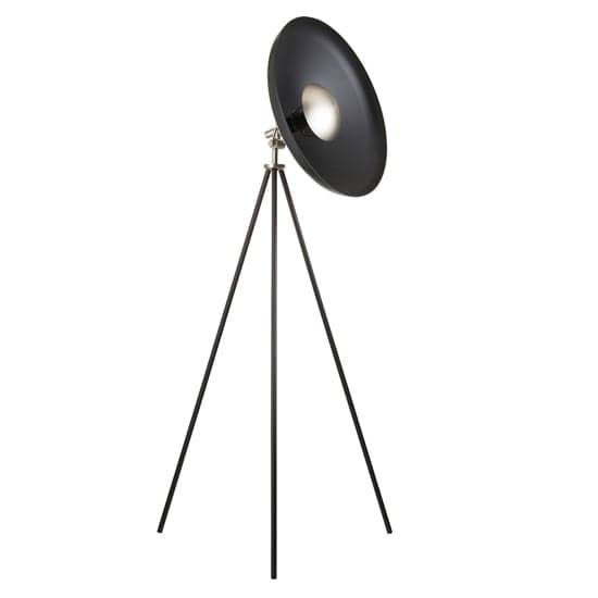 Silvis Coned Floor Lamp In Matt Black With Matt Nickel Details_8