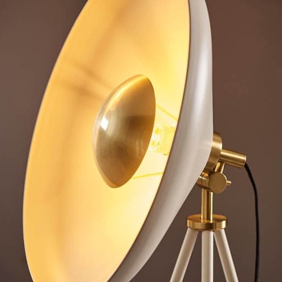 Silvis Coned Floor Lamp In Warm White With Brass Details_2