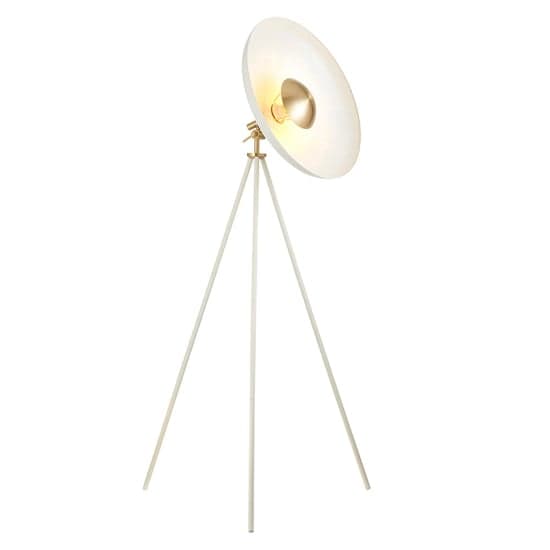 Silvis Coned Floor Lamp In Warm White With Brass Details_5