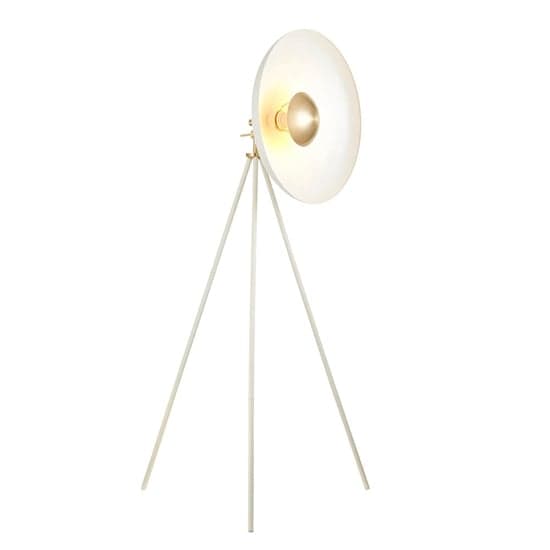 Silvis Coned Floor Lamp In Warm White With Brass Details_6
