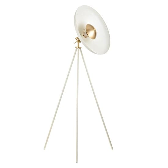 Silvis Coned Floor Lamp In Warm White With Brass Details_7