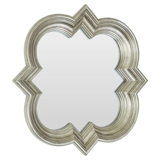 Sims Arabesque Design Wall Mirror In Weathered Silver Frame