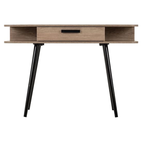 Sineu Wooden Console Table In 1 Drawer Mid Oak Effect And Grey_3