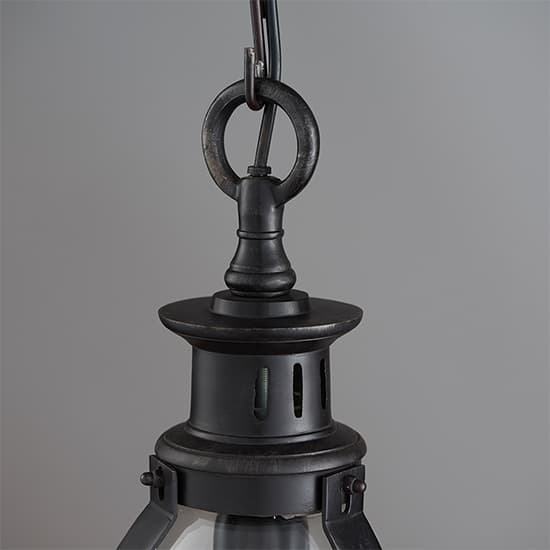 Singa Large Clear Glass Ceiling Pendant Light In Aged Bronze_3