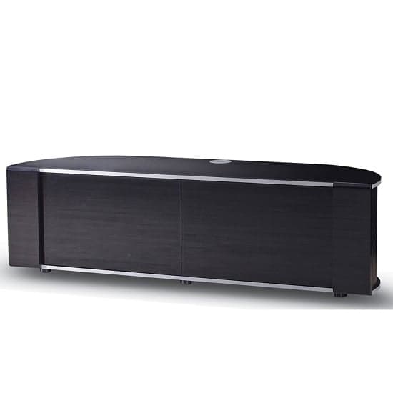 Sanja Large Corner High Gloss TV Stand With Doors In Black_1