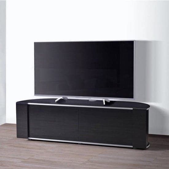Sanja Large Corner High Gloss TV Stand With Doors In Black_2