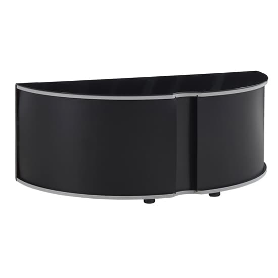 Sanja Small Corner High Gloss TV Stand With Doors In Black_5