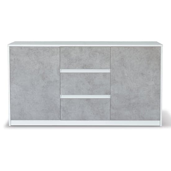 Sion Sideboard 2 Doors 3 Drawers In White And Concrete Effect_4