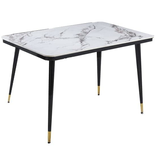 Sion Sintered Stone Dining Table In White 4 Luxor Black Chairs_2