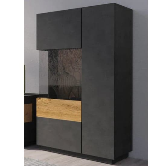 Sioux Display Cabinet Left 2 Doors In Matera And Oak With LED_1