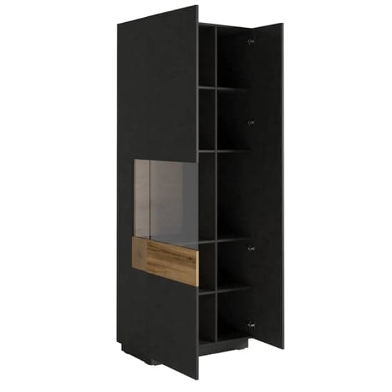 Sioux Display Cabinet Tall Left 2 Doors In Matera Oak And LED_2