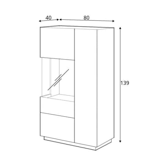 Sioux Gloss Display Cabinet Left 2 Doors In White Concrete LED_3