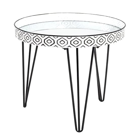 Sioux Round Mirrored Coffee Table In White With Black Legs_2