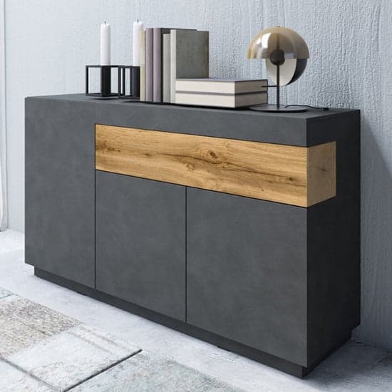 Sioux Wooden Sideboard With 3 Doors 1 Drawer In Matera And Oak_1