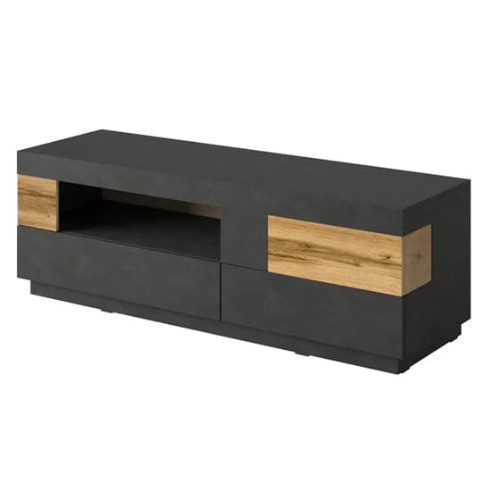 Sioux Wooden TV Stand With 1 Door 2 Drawers In Matera And Oak_2
