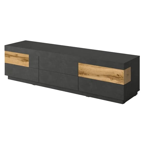 Sioux Wooden TV Stand With 6 Drawers In Matera And Wotan Oak_2