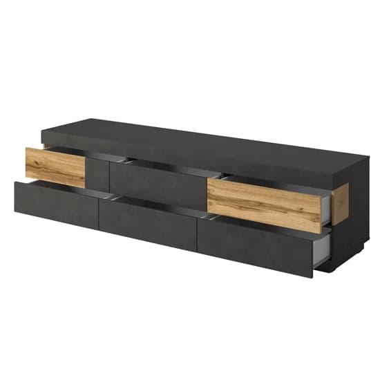 Sioux Wooden TV Stand With 6 Drawers In Matera And Wotan Oak_3