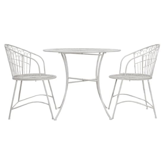 Sirias Metal Bistro Set With Round Table In Vanilla_2