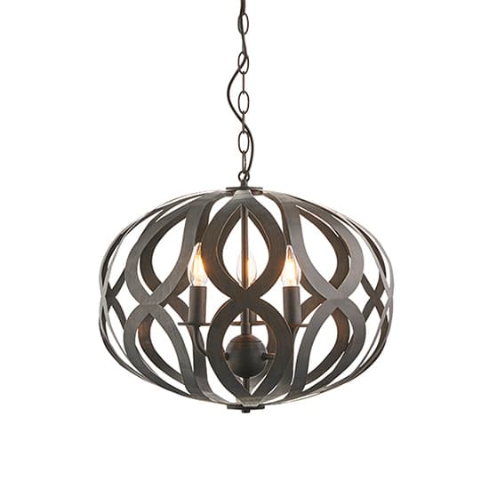 Sirolo 3 Lights Ceiling Pendant Light In Antique Brushed Bronze_2
