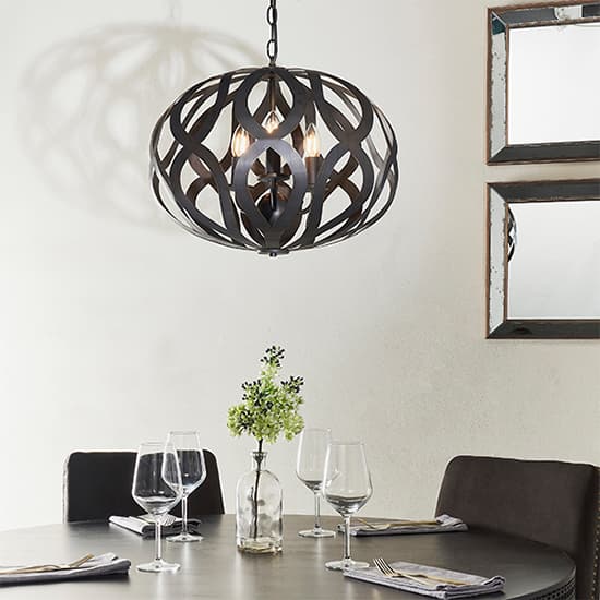 Sirolo 3 Lights Ceiling Pendant Light In Antique Brushed Bronze_3
