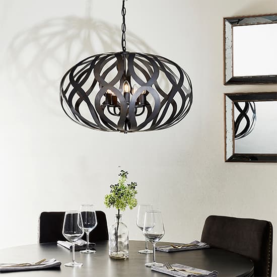 Sirolo 5 Lights Ceiling Pendant Light In Antique Brushed Bronze_3
