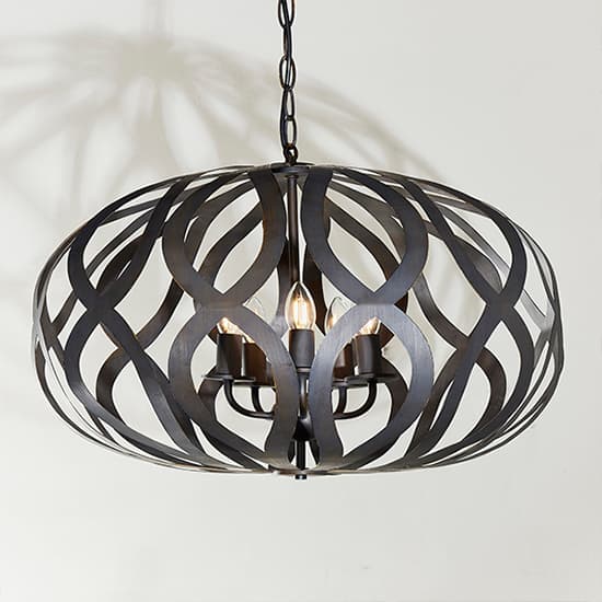 Sirolo 5 Lights Ceiling Pendant Light In Antique Brushed Bronze_4