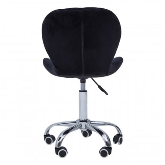 Sitoca Velvet Home And Office Chair In Black With Swivel Base_4