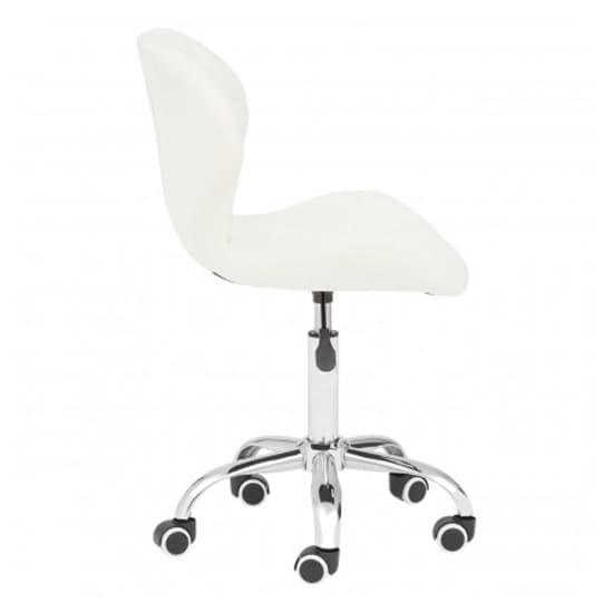Sitoca Velvet Home And Office Chair In White With Swivel Base_3