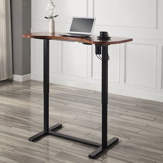 Siverek Height Adjustable Laptop Desk In Walnut And Black_2