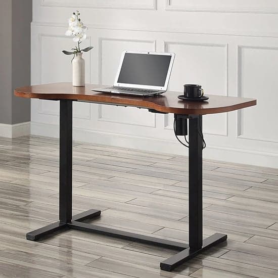 Siverek Height Adjustable Laptop Desk In Walnut And Black_1